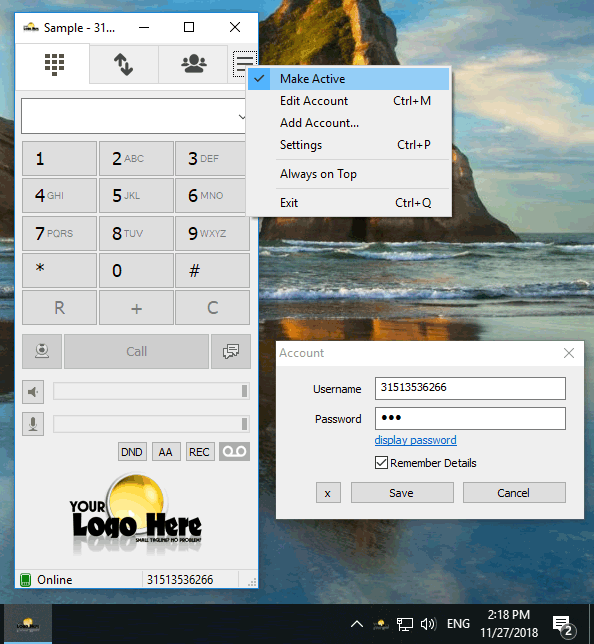 Softphone preview